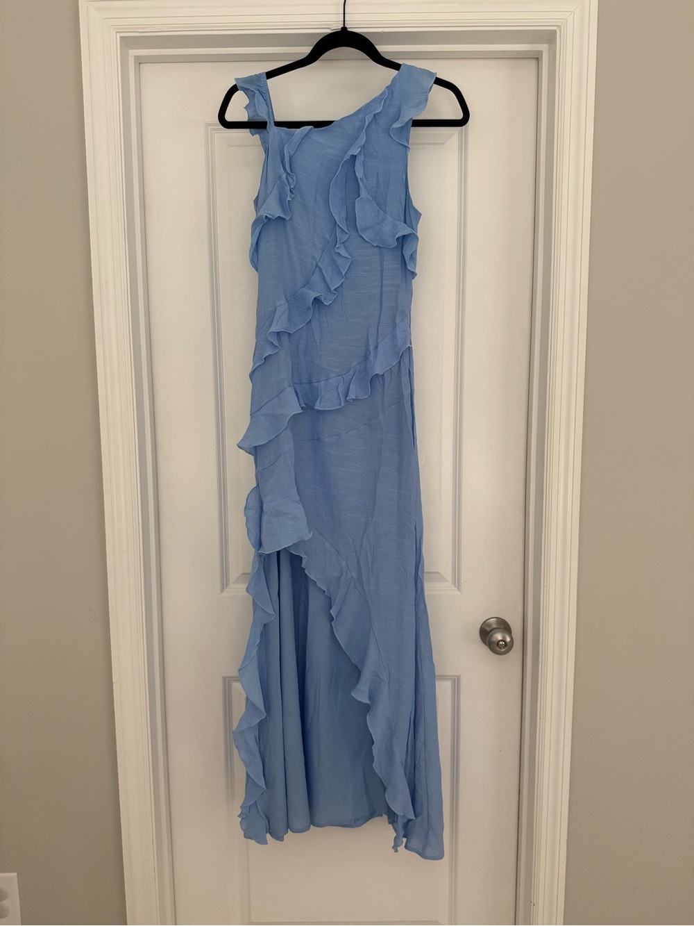 Selfie Leslie Light Blue Ruffle High-Low Dress